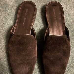 Barely Worn Manolo Blahnik Suede Mules